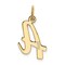 14K Yellow Gold Medium Script Initial Letter A Charm Jewerly 19mm x 11mm